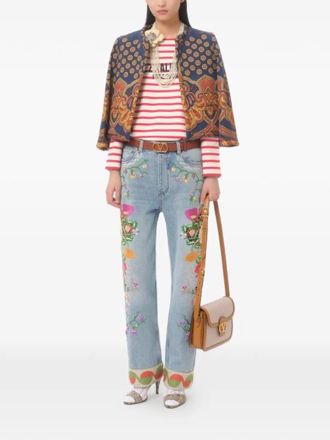 Valentino Garavani embroidered jeans - Blue