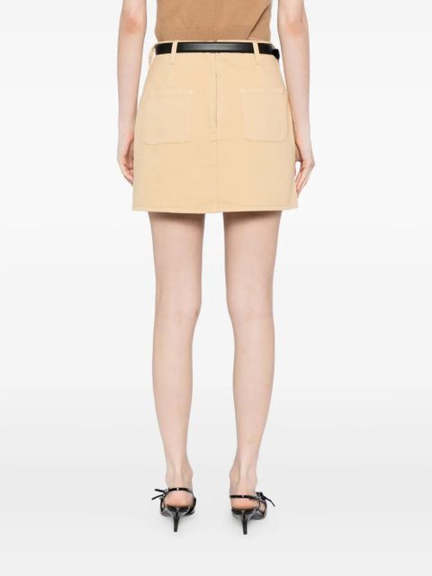 Self-Portrait a-line belted mini skirt - Neutrals