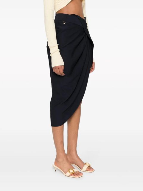Jacquemus La Jupe Saudade draped midi skirt - Blue