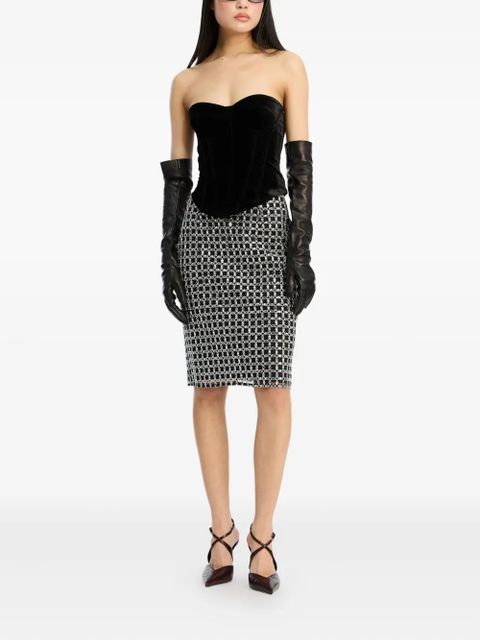 ROTATE BIRGER CHRISTENSEN velvet bustier top - Black