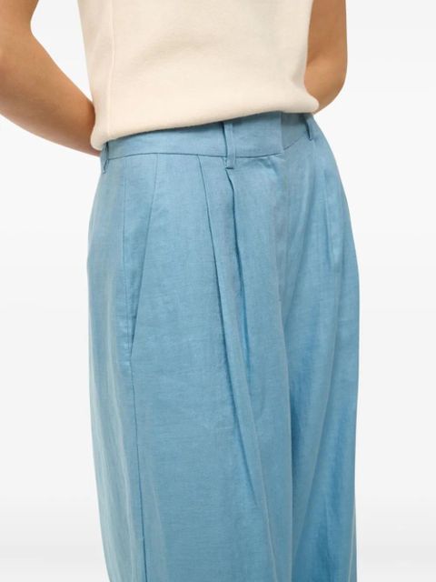 STAUD pleated linen pants - Blue - zdjęcie produktu nr 2