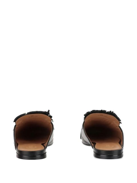 Tod's fringed leather mules - Black