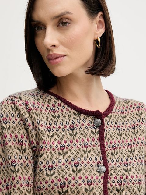 Hoss Intropia kardigan z dodatkiem wełny kolor bordowy 6312171