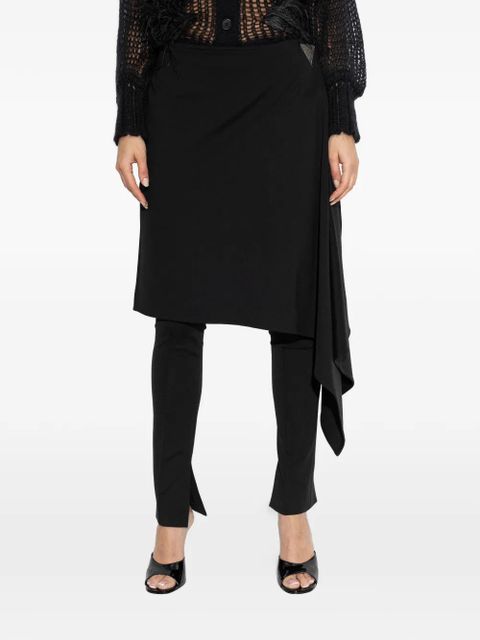 The Attico asymmetric layered trousers - Black
