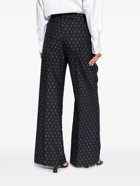 ETRO geometric-print palazzo pants - Blue