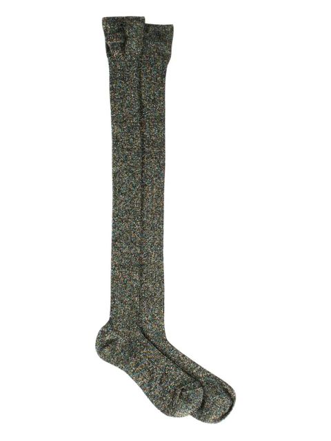 Miu Miu Lamé ribbed socks - Black - zdjęcie produktu nr 1