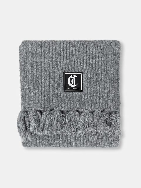 Just Cavalli szalik z dodatkiem wełny damski kolor szary melanżowy 79RA2H08 ZG411 - zdjęcie produktu nr 2