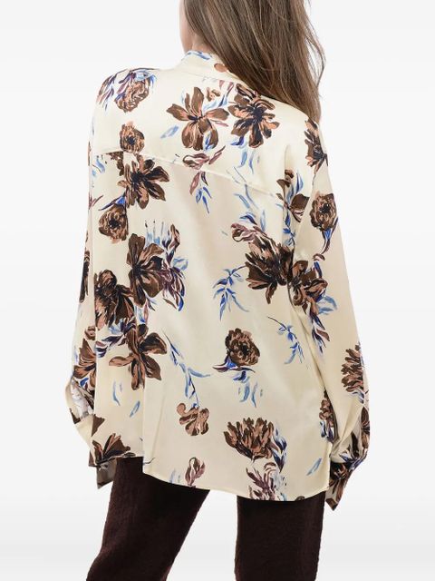 Jil Sander floral self-tie shirt - Neutrals