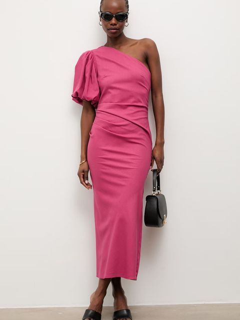 Answear.LAB sukienka z dodatkiem lnu - zdjęcie produktu nr 1