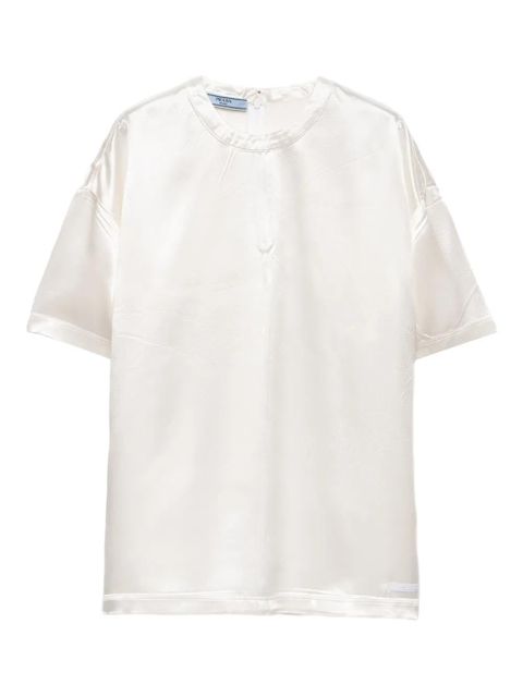 Prada Triangle-logo short-sleeved top - White - zdjęcie produktu nr 1