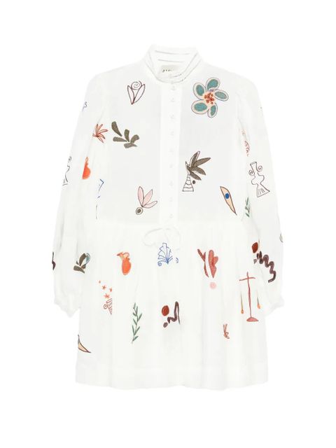ALEMAIS x LRNCE Mina floral-embellishment mini dress - White