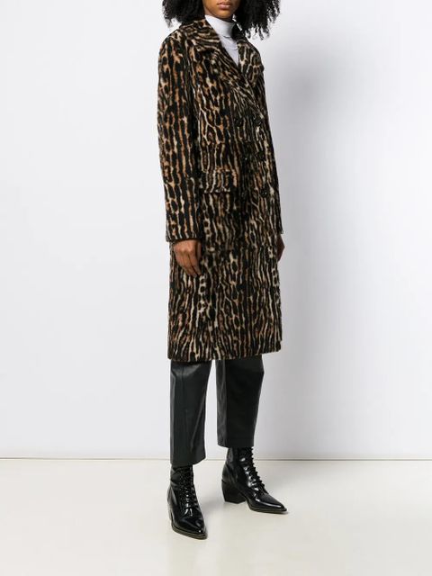 Yves Salomon ocelot print coat - Brown