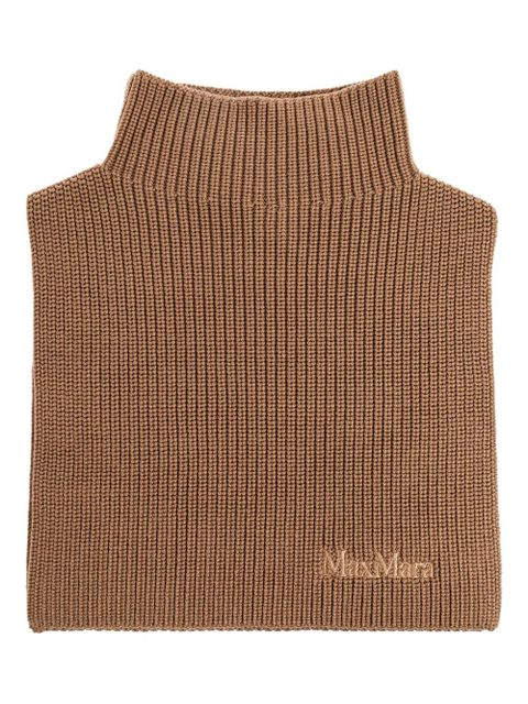 Max Mara ribbed high-neck virgin-wool scarf - Brown - zdjęcie produktu nr 1