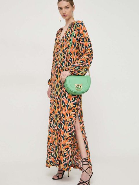 Pinko torebka skórzana kolor zielony 101510.A0QO