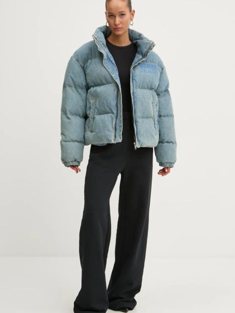 Moschino Jeans kurtka damska kolor niebieski zimowa