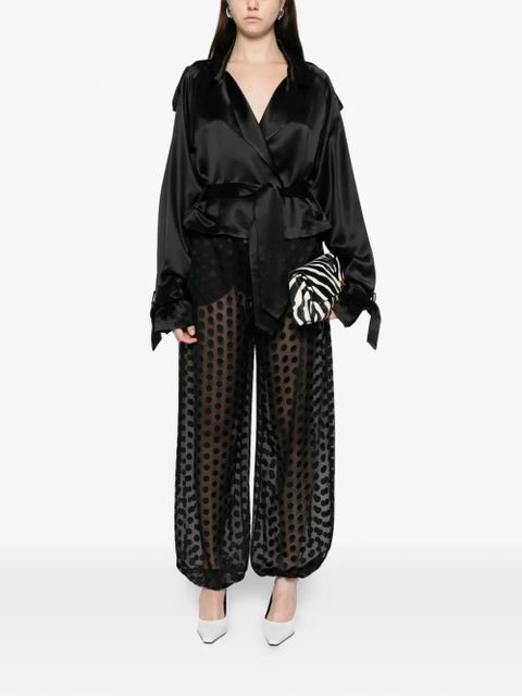 The Frankie Shop Simona satin belted blouse - Black - zdjęcie produktu nr 2