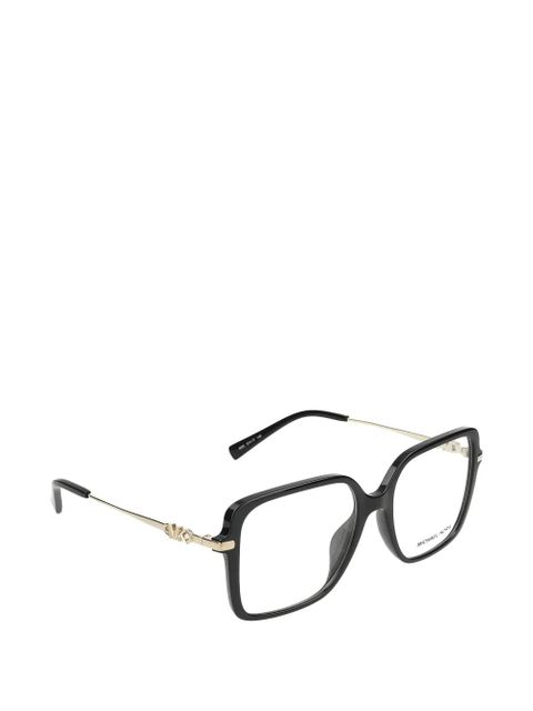 Michael Kors logo-plaque square-frame glasses - Black