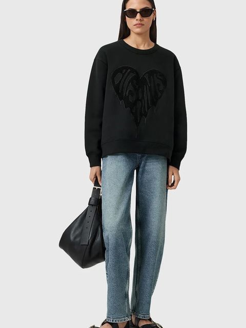 AllSaints sweter bawełniany TRIP damski kolor czarny W032JD