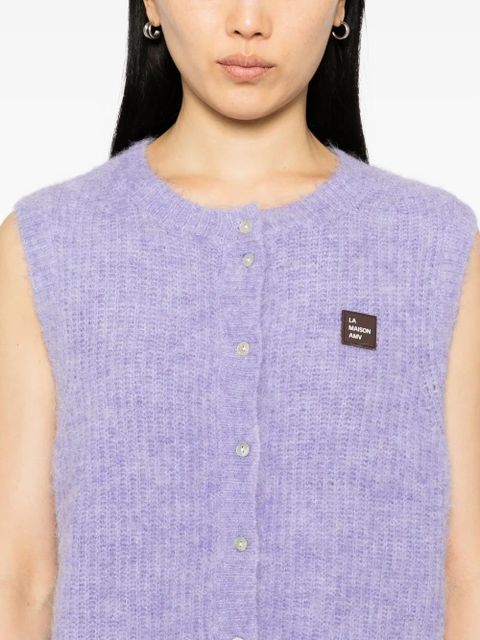 American Vintage logo-patched sleveeless cardigan - Purple - zdjęcie produktu nr 2