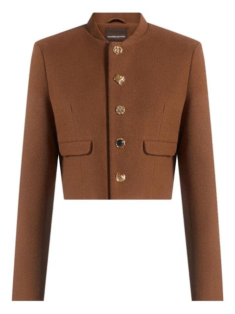 Manière De Voir Evana stand-collar button jacket - Brown - zdjęcie produktu nr 1