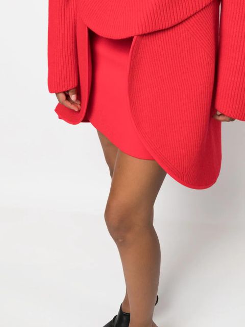 Victoria Beckham circular 3D-detailing ribbed miniskirt - Red