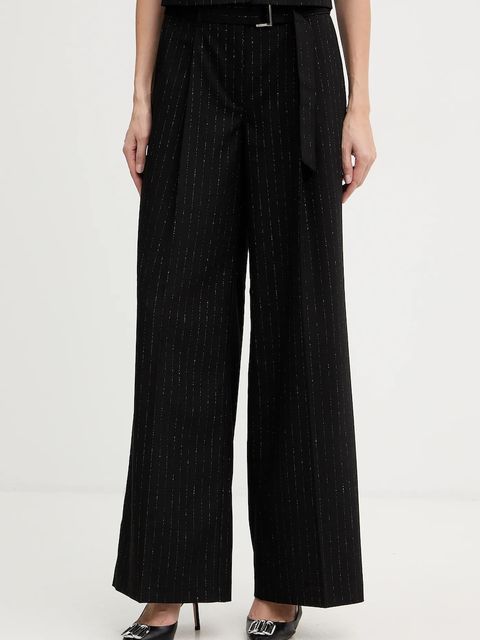 Guess spodnie ZANITA damskie kolor czarny szerokie high waist W5BB13 W2422