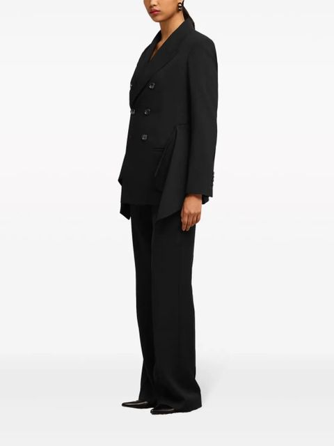 AMI Paris draped-panel virgin wool blazer - Black - zdjęcie produktu nr 2