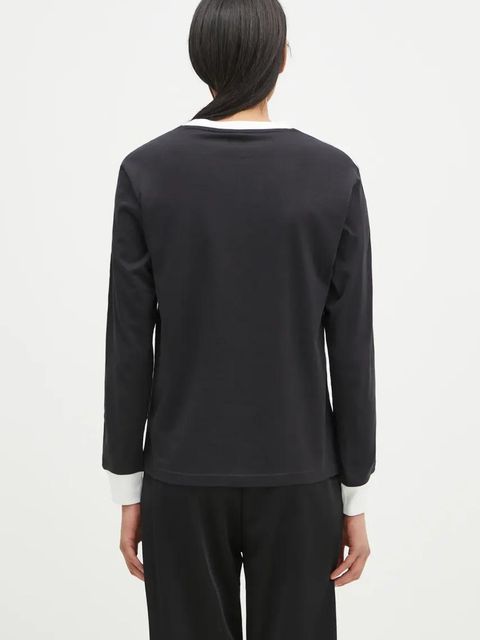 adidas Originals longsleeve bawełniany 3-Stripes kolor czarny JC5774