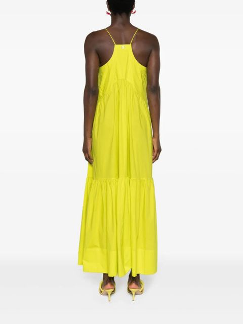 TWINSET ruched-detail poplin maxi dress - Green