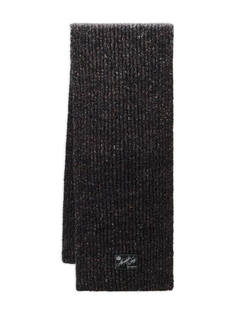 Alexander Wang logo-label ribbed-knit scarf - Black - zdjęcie produktu nr 1