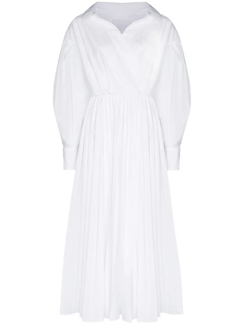 Valentino Garavani wrap pleated shirt dress - White