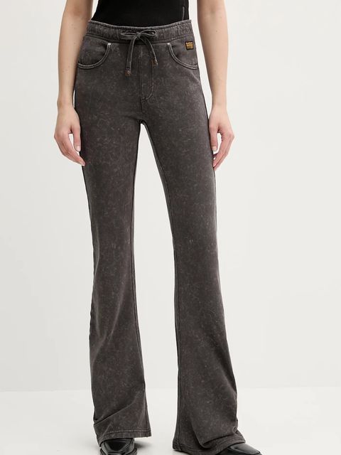 G-Star spodnie dresowe bawełniane damskie kolor szary melanżowe D26106-D249 - zdjęcie produktu nr 1