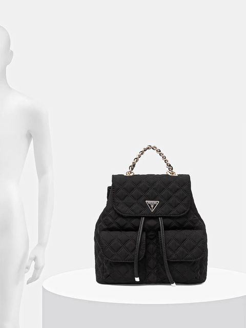 Guess plecak GIULLY damski kolor czarny mały gładki HWYQ96 73330