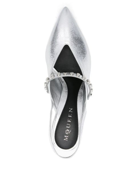 Alexander McQueen 90mm Revel Slingback studded pumps - Silver