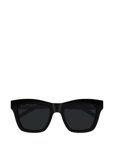 Saint Laurent Eyewear square-frame logo-plaque sunglasses - Black - zdjęcie produktu nr 1