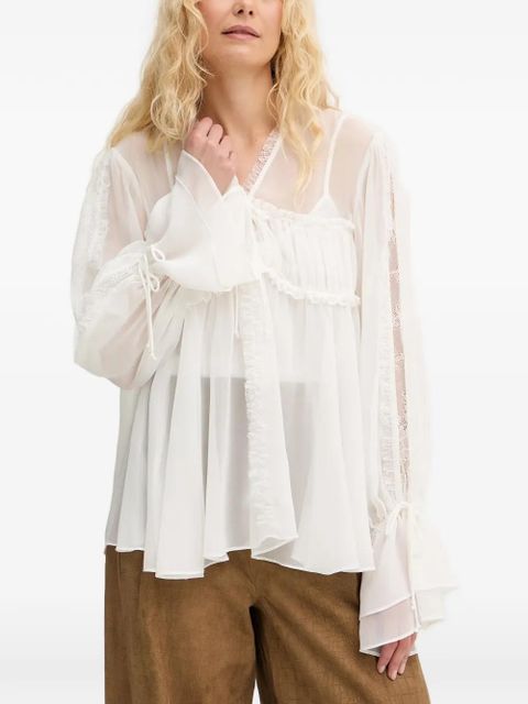 PINKO semi-sheer blouse - White - zdjęcie produktu nr 1