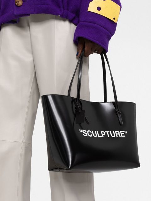 Off-White slogan-print tote bag - Black