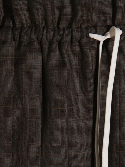 Miu Miu pleated check mini dress - Grey