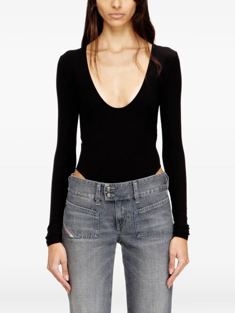 Diesel T-Bodyn ribbed scoop-neck bodysuit - Black