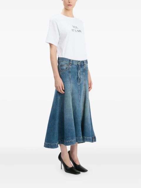 Victoria Beckham panelled kick flare skirt - Blue - zdjęcie produktu nr 2