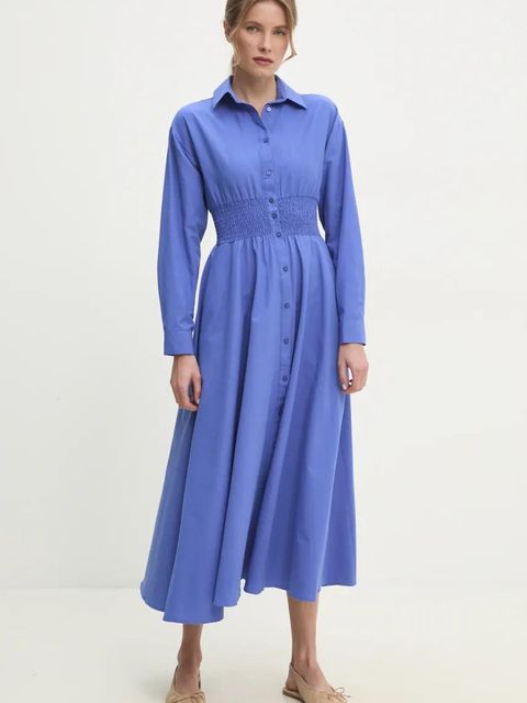 Answear.LAB sukienka kolor granatowy maxi rozkloszowana - zdjęcie produktu nr 1