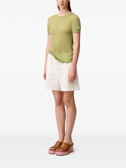 Claudie Pierlot ruffled-hem short-sleeve T-shirt - Green