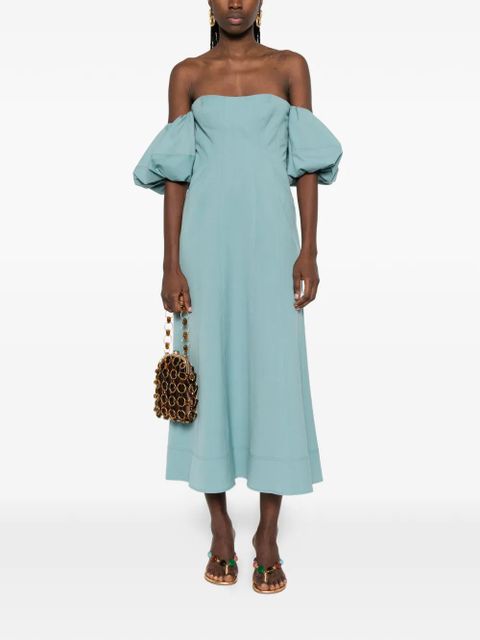 Ulla Johnson Nina off-the-shoulder midi dress - Blue - zdjęcie produktu nr 2