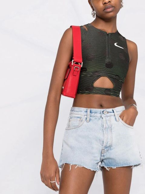 Off-White frayed-edge denim shorts - Blue - zdjęcie produktu nr 2