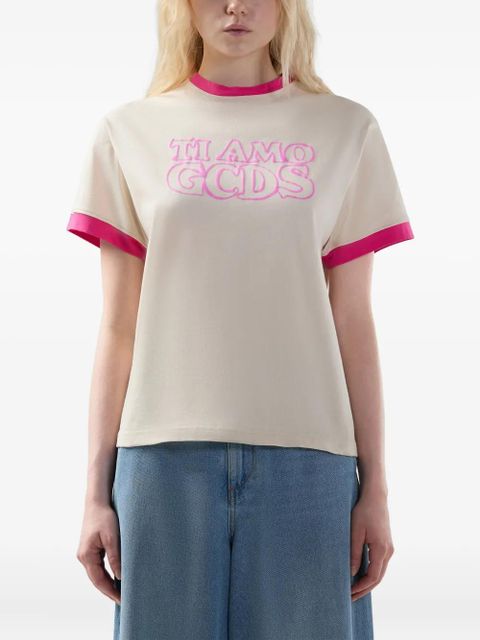 GCDS ringer graphic T-shirt - Neutrals