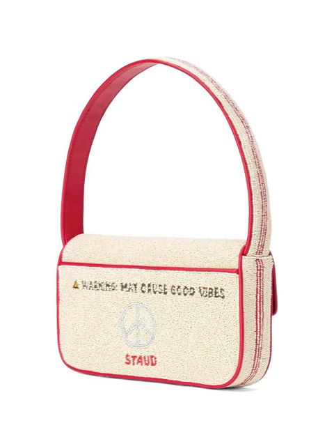 STAUD Tommy beaded shoulder bag - Neutrals