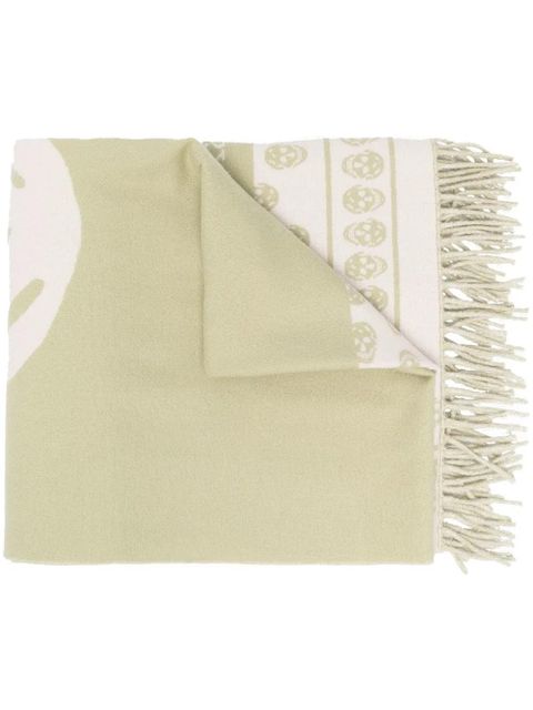 Alexander McQueen two-tone skull-print scarf - Neutrals - zdjęcie produktu nr 1