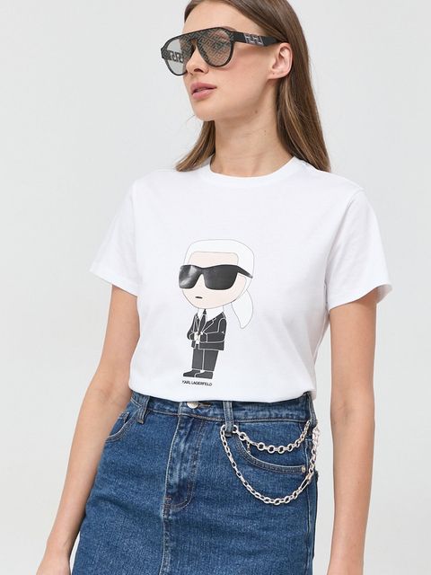 Karl Lagerfeld t-shirt bawełniany kolor biały