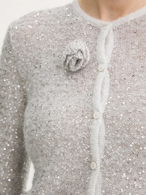 Marella kardigan z dodatkiem wełny damski kolor szary lekki 2523346152200