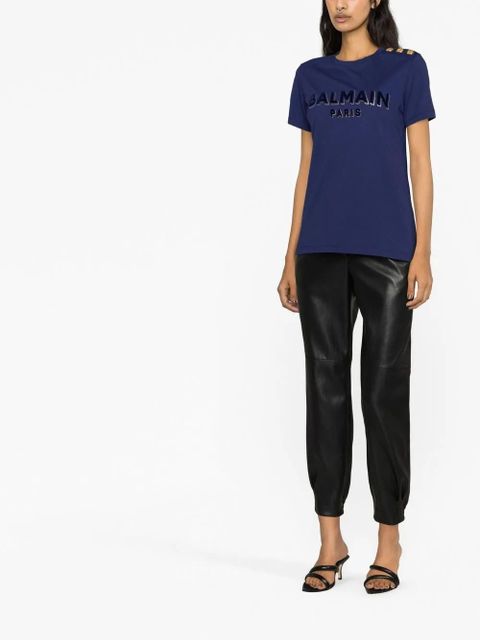 Balmain logo-print short-sleeve T-shirt - Blue